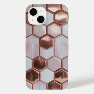 Elegante Rose Gold Geometric iPhone 16 Plus Fall Case-Mate iPhone 14 Hülle