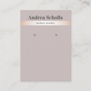 Elegante Rose Gold gestreifte Schmuckstücke Visitenkarte