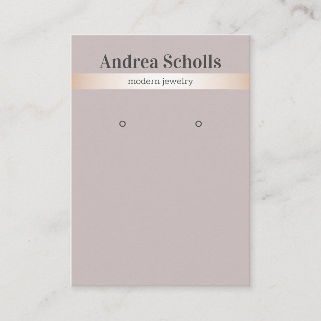 Elegante Rose Gold gestreifte Schmuckstücke Visitenkarte (Vorderseite)