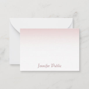 Elegante Rose Gold-gezeichnete Skriptvorlage Mitteilungskarte