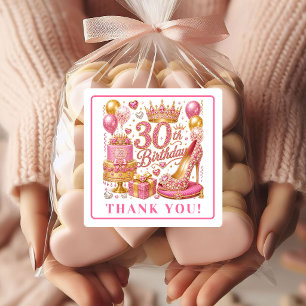 Elegante Rose Gold Glitter 30. Geburtstag Sticker