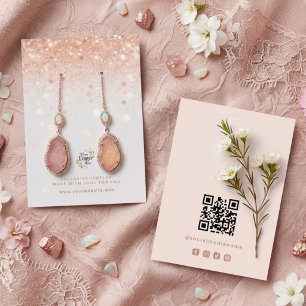Elegante Rose-Gold-Glitter-Schmuckdisplay TMF26 Visitenkarte