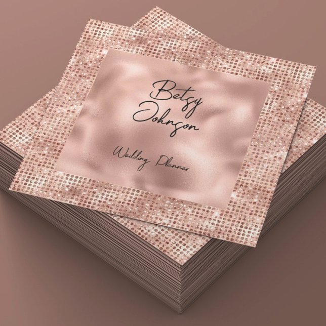 Elegante Rose Gold Glitzer and Foil Business Card (Von Creator hochgeladen)
