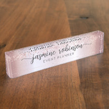 Elegante Rose Gold Glitzer Beruflich Monogram De