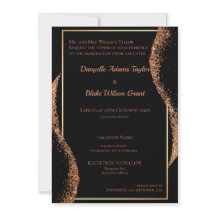 Elegante Rose Gold Glitzer Black Wedding
