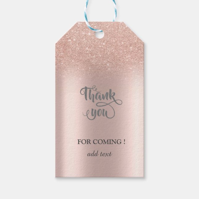 Elegante Rose Gold Glitzer Bokeh Rose Gold Geschenkanhänger (Vorderseite)