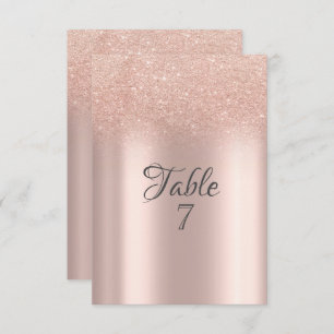 Elegante Rose Gold Glitzer Bokeh Tischkarte Einladung