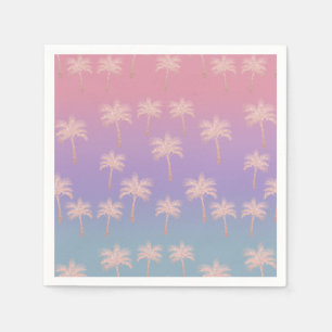Elegante Rose Gold Glitzer Gradient Palm Muster Serviette