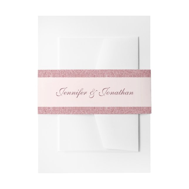 Elegante Rose Gold Glitzer Handwriting Script Name Einladungsbanderole (Vorderseite Beispiel)