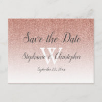 Elegante Rose Gold Glitzer Hochzeit speichern Sie 