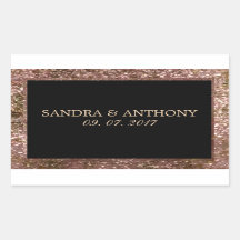 Elegante Rose Gold Glitzer Hochzeitsticker