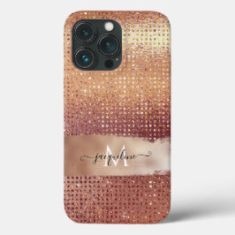 Elegante Rose Gold Glitzer Jewels Burgundy Script  Case-Mate iPhone Hülle