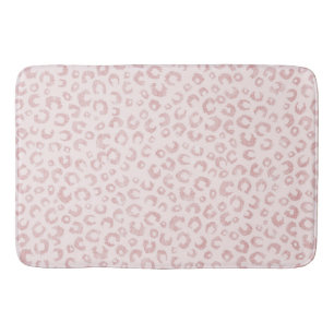 Elegante Rose Gold Glitzer Leopard Tierwerbung Badematte