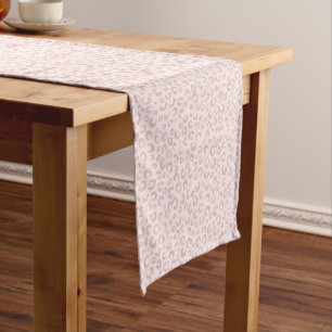 Elegante Rose Gold Glitzer Leopard Tierwerbung Kurzer Tischläufer