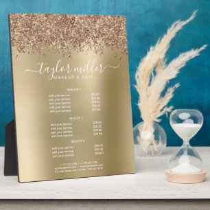 Elegante Rose Gold Glitzer Make-up & haar Fotoplatte