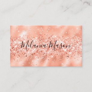 Elegante Rose Gold Glitzer Makeup Künstler Funkeln Visitenkarte