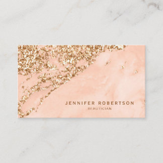 Elegante Rose Gold Glitzer Marmor Visitenkarte