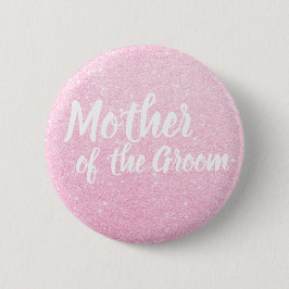 Elegante Rose Gold Glitzer Mutter des Bräutigams Button