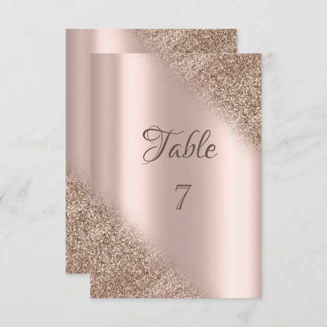 Elegante Rose Gold Glitzer Ombre Einladung (Vorne/Hinten)