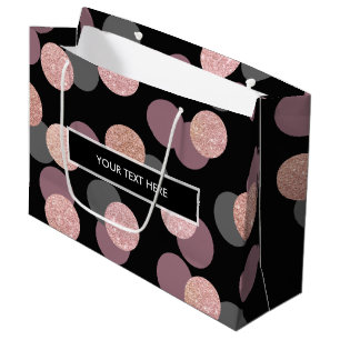 elegante Rose Gold Glitzer Pastellrosa Konfetti Große Geschenktüte