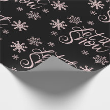Elegante Rose Gold Glitzer Schnee und Schneeflocke