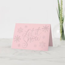 Elegante Rose Gold Glitzer Schnee und Schneeflocke