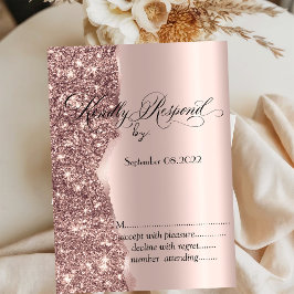 Elegante Rose Gold Glitzer Script UAWG Einladung