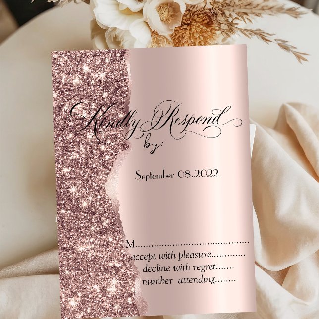 Elegante Rose Gold Glitzer Script UAWG Einladung (Von Creator hochgeladen)