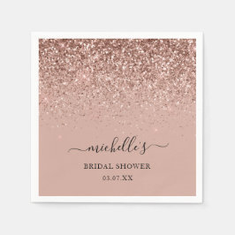 Elegante Rose Gold Glitzer Sparkle Serviette