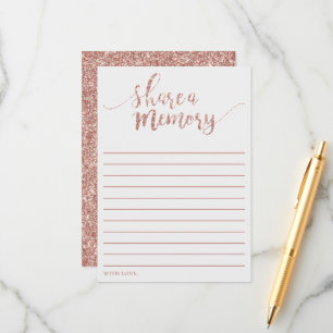 Elegante Rose Gold Glitzer teilen sich eine Speich Hinweiskarte