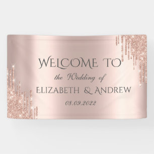Elegante Rose Gold Glitzer Tropfen Banner