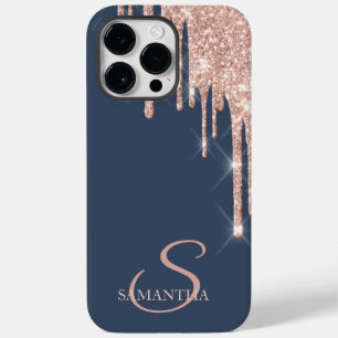 Elegante Rose Gold Glitzer Tropfen Case-Mate iPhone 14 Pro Max Hülle