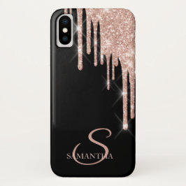 Elegante Rose Gold Glitzer Tropfen Case-Mate iPhone Hülle