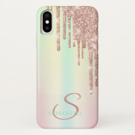 Elegante Rose Gold Glitzer Tropfen Ombre Case-Mate iPhone Hülle
