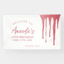 Elegante Rose Gold Glitzer Tropfen Sweet 16 Geburt