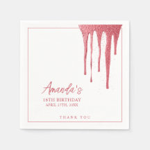 Elegante Rose Gold Glitzer Tropfen Sweet 16 Geburt