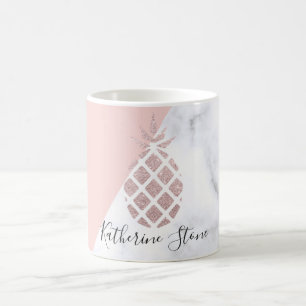 Elegante Rose Gold Glitzer weiß Marmor rot Rosa Kaffeetasse