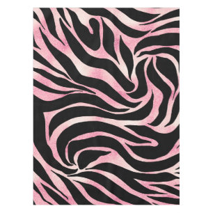 Elegante Rose Gold Glitzer Zebra Black Animal Prin Tischdecke