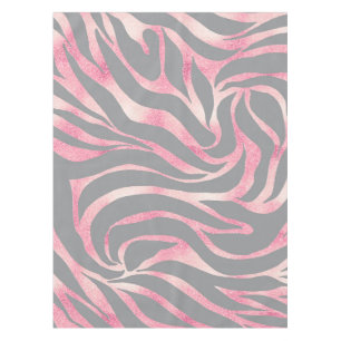 Elegante Rose Gold Glitzer Zebra Gray Animal Print Tischdecke