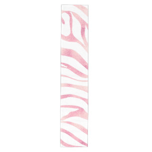 Elegante Rose Gold Glitzer Zebra Weißes Tier Print Mittelgroßer Tischläufer