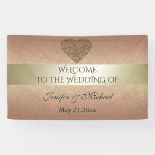 Elegante Rose Gold Goldene abstrakte Hochzeit Banner