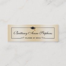 Elegante Rose Gold Graduation Cap Name Card Einleg