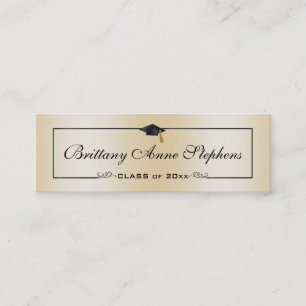 Elegante Rose Gold Graduation Cap Name Card Einleg Telefonnummerkarte
