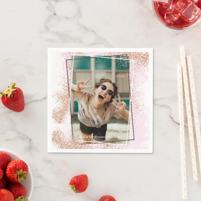 Elegante Rose Gold Graduation Party Serviette (Beispiel)