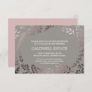 Elegante Rose Gold & Gray Hochzeitskarte Begleitkarte