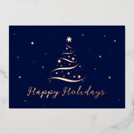 Elegante Rose Gold Happy Holidays Company Foil Car Folien Feiertagskarte