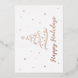 Elegante Rose Gold Happy Holidays Company Foil Car Folien Feiertagskarte