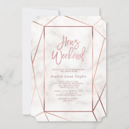 Elegante Rose Gold Hens Weekend Junggeselinnen-Abs Einladung