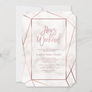 Elegante Rose Gold Hens Weekend Junggeselinnen-Abs Einladung
