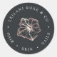Elegante Rose Gold Hibiskus Blume Personalisiert Runder Aufkleber (Vorderseite)
